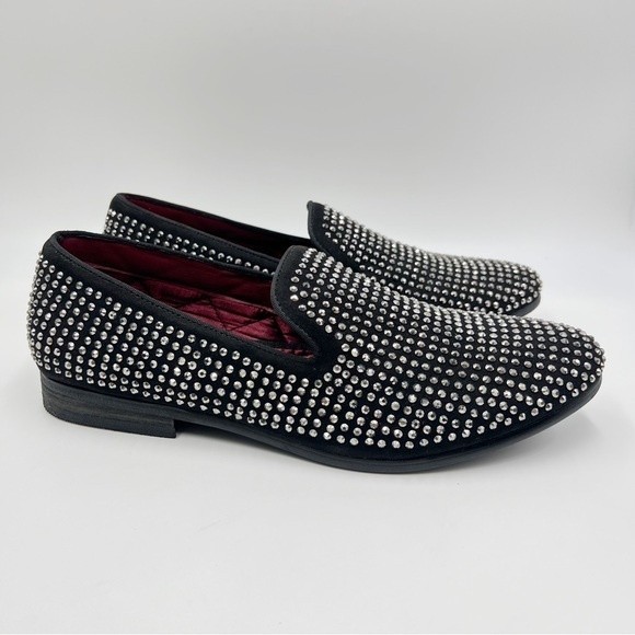Steve Madden Men\'s CAVIARR Studded‎ Black Slip On Loafers Dress Shoes Size 9 NEW main image 14